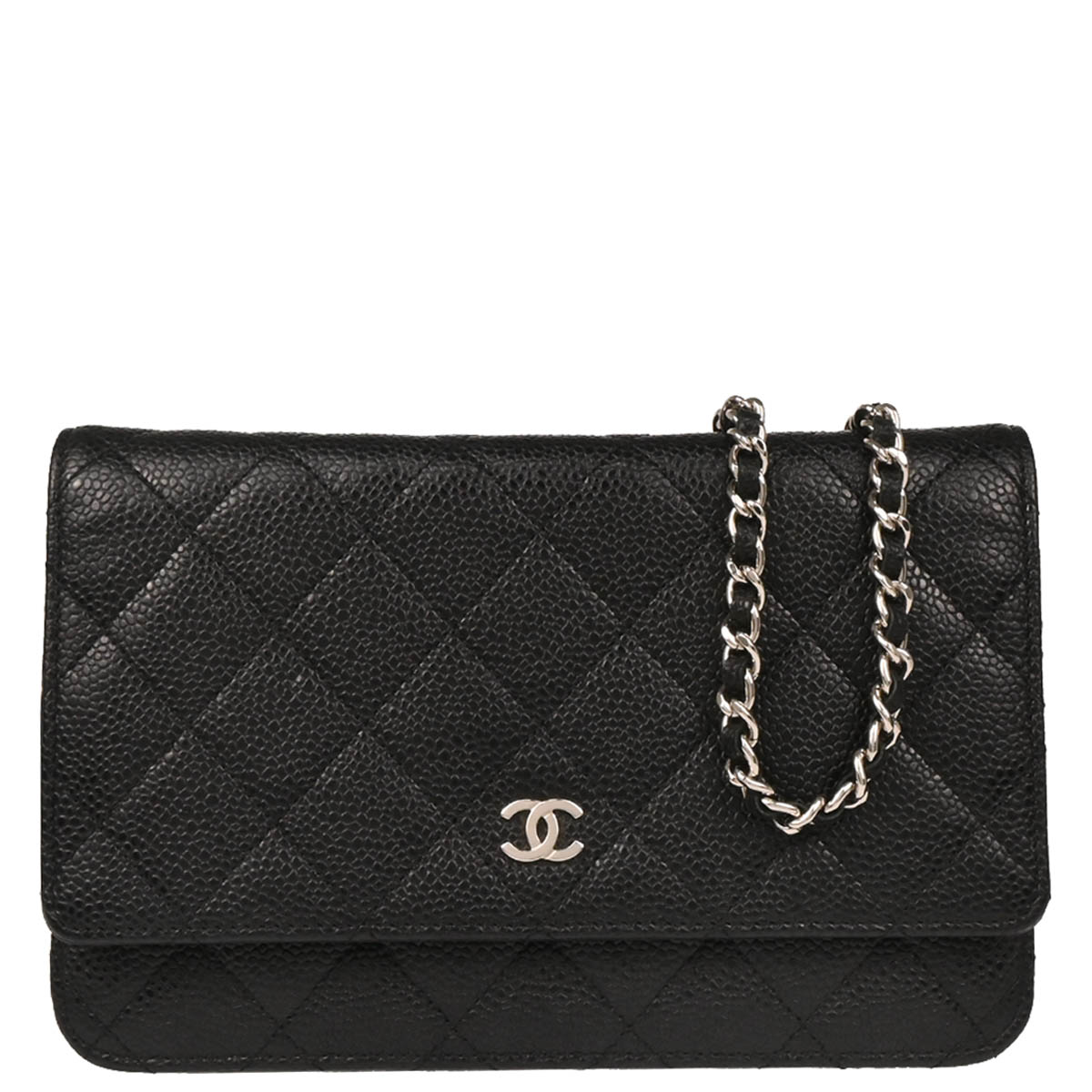 Chanel 2017-2018 Black Caviar Classic WOC Wallet on Chain Shoulder Bag