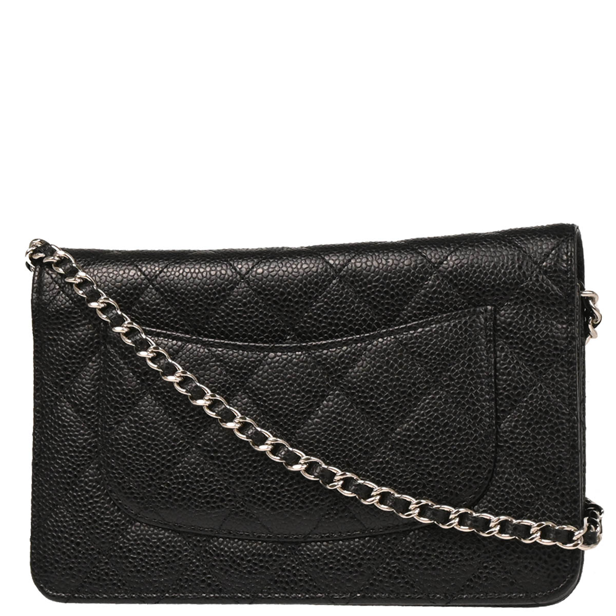 Chanel 2017-2018 Black Caviar Classic WOC Wallet on Chain Shoulder Bag