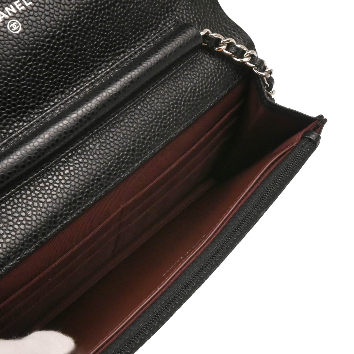 Chanel 2017-2018 Black Caviar Classic WOC Wallet on Chain Shoulder Bag
