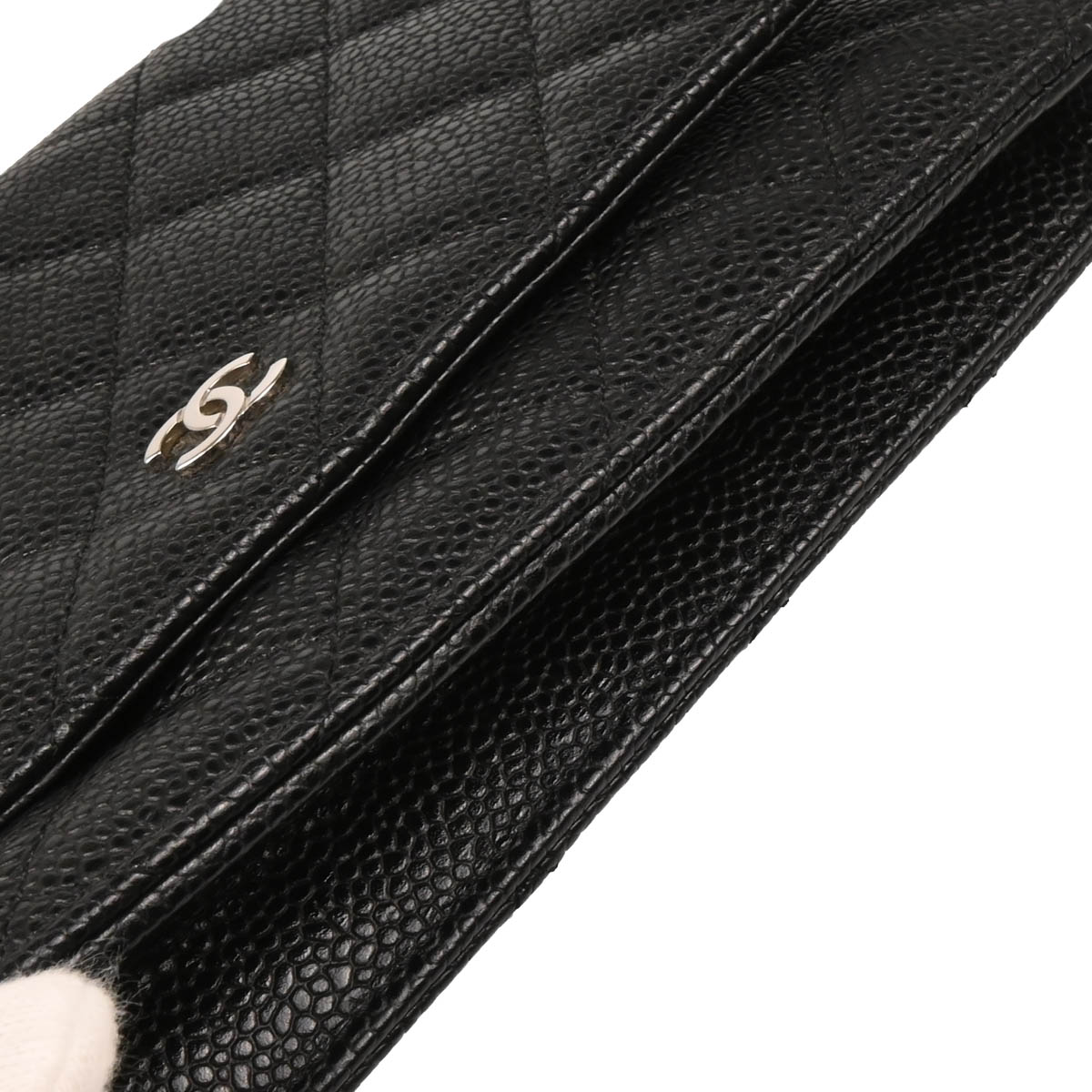 Chanel 2017-2018 Black Caviar Classic WOC Wallet on Chain Shoulder Bag
