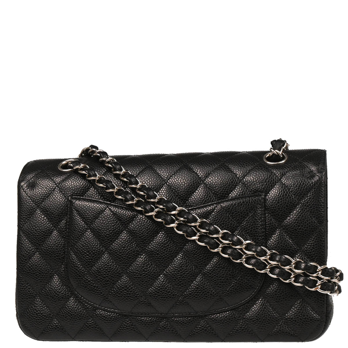 Chanel 2018-2019 Black Caviar Medium Classic Double Flap Shoulder Bag