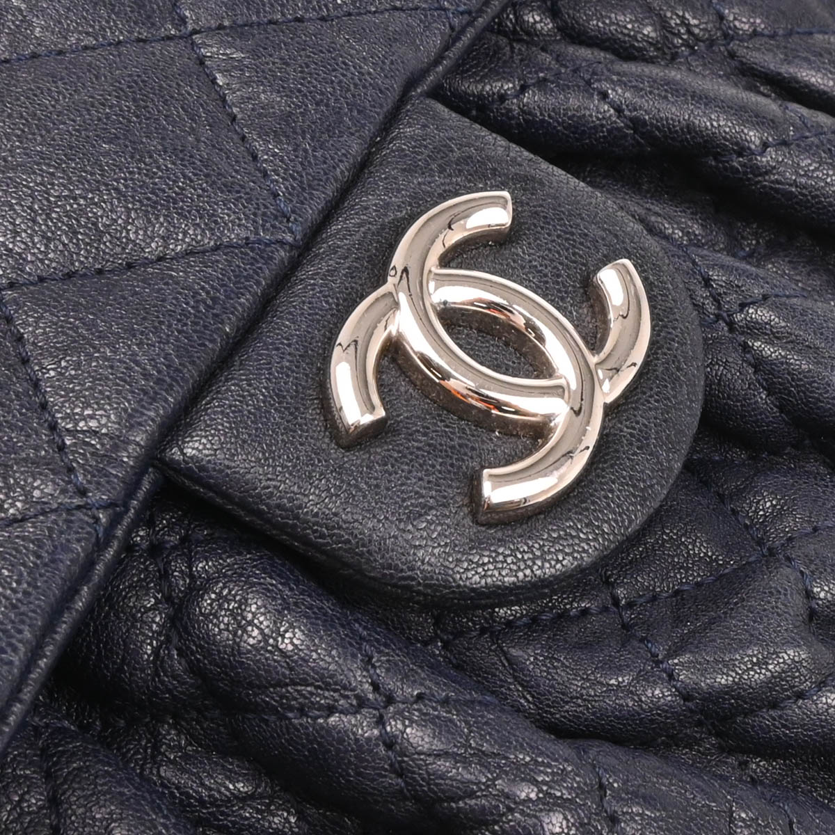 Chanel 2014 Navy Calfskin Chain Around Shoulder Bag