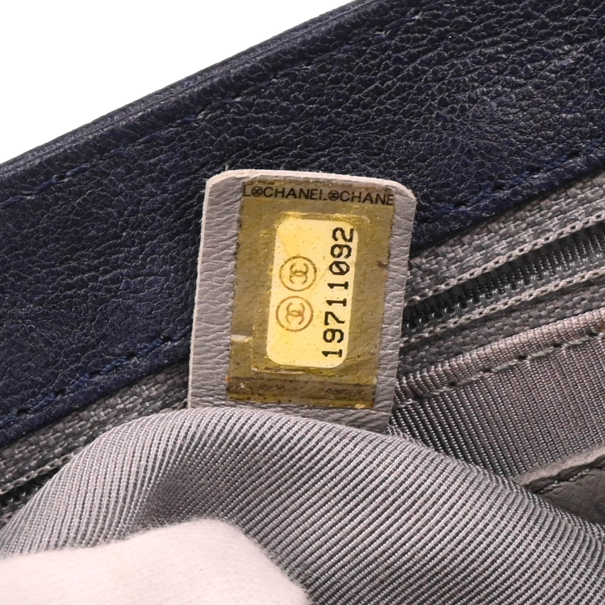 Chanel 2014 Navy Calfskin Chain Around Shoulder Bag