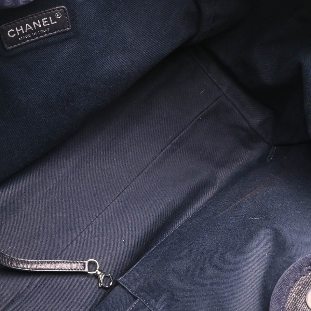 Chanel 2014-2015 Navy Denim Medium Deauville 2way Shoulder Tote Bag