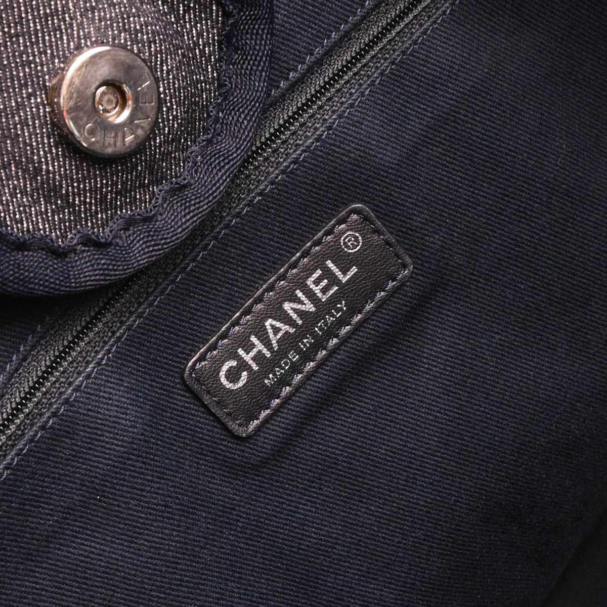 Chanel 2014-2015 Navy Denim Medium Deauville 2way Shoulder Tote Bag