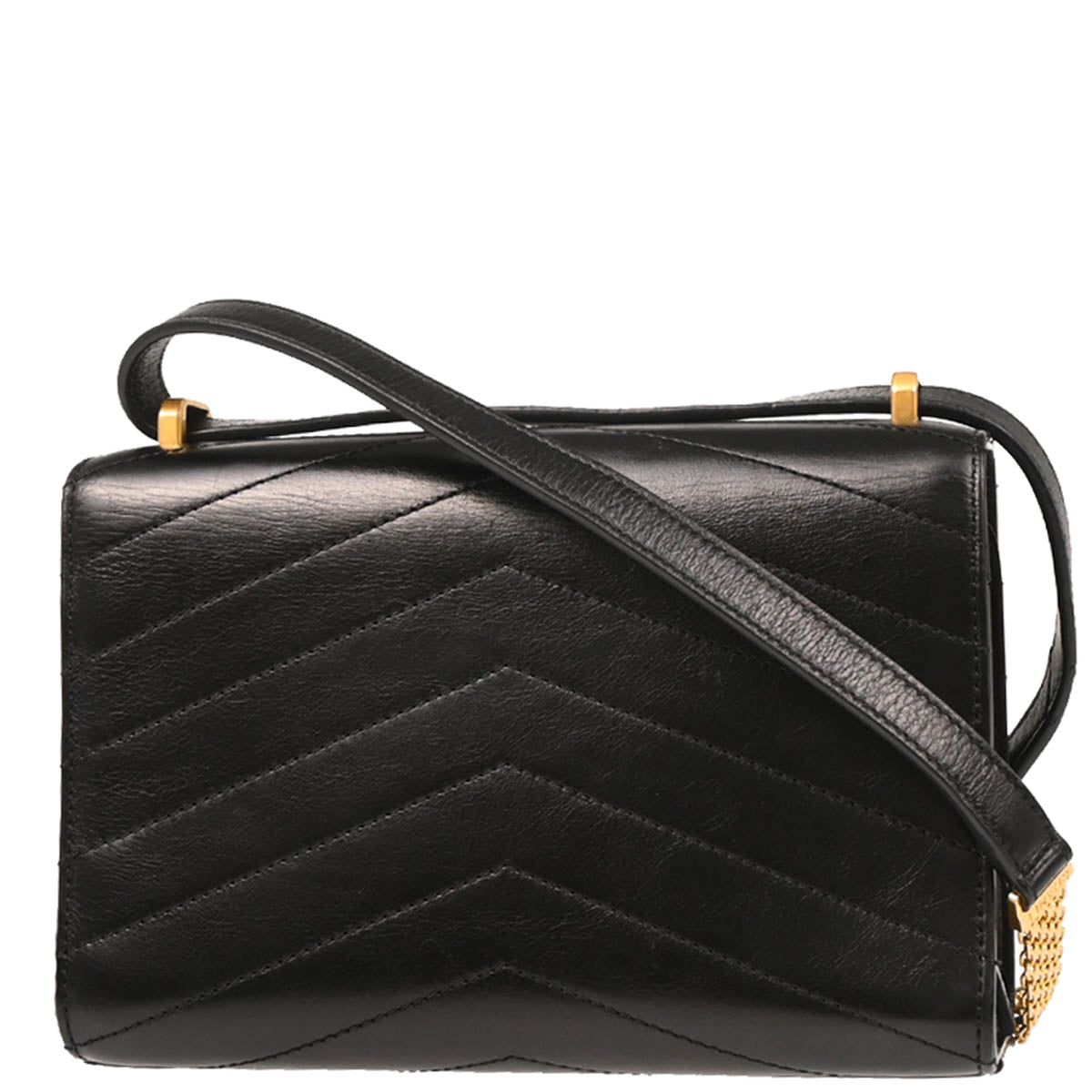 Chanel 2018-2019 Black Lambskin Chevron Medal Flap Shoulder Bag