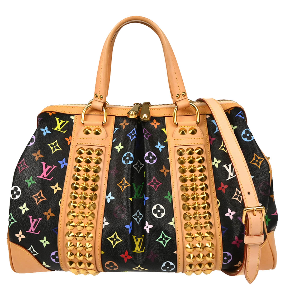Louis Vuitton 2010 Black Multicolor Courtney GM Handbag M40261