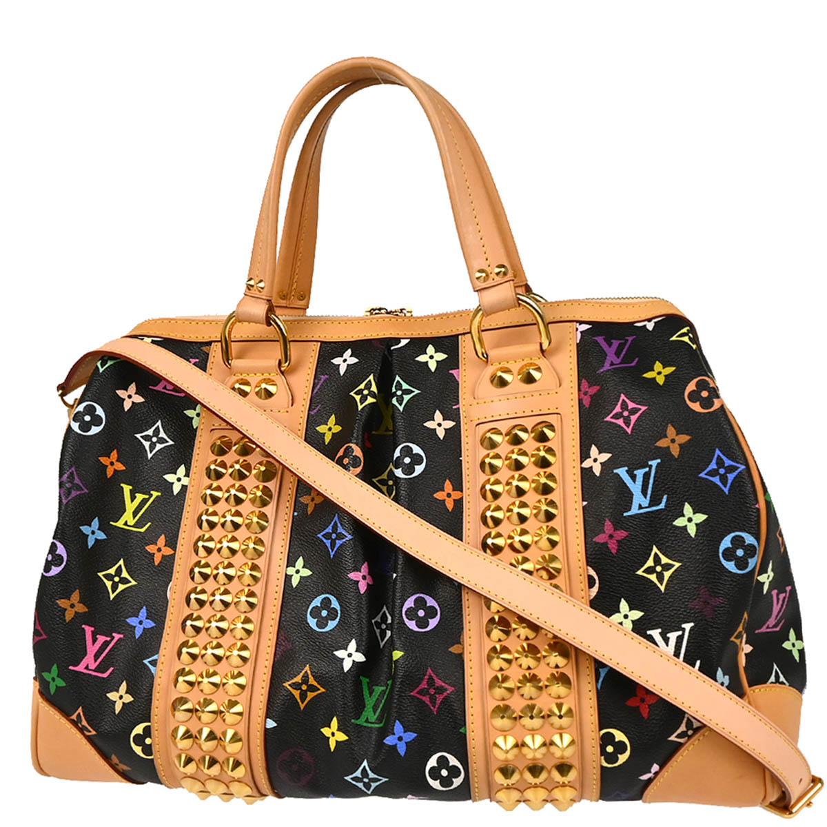 Louis Vuitton 2010 Black Multicolor Courtney GM Handbag M40261