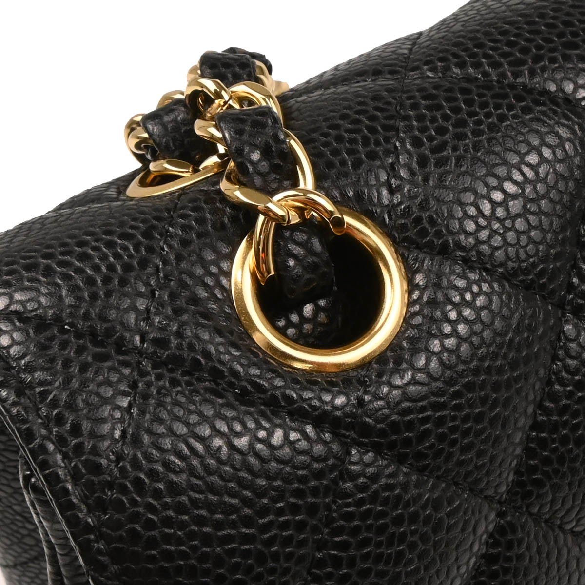 Chanel 2014 Black Caviar Medium Classic Double Flap Shoulder Bag