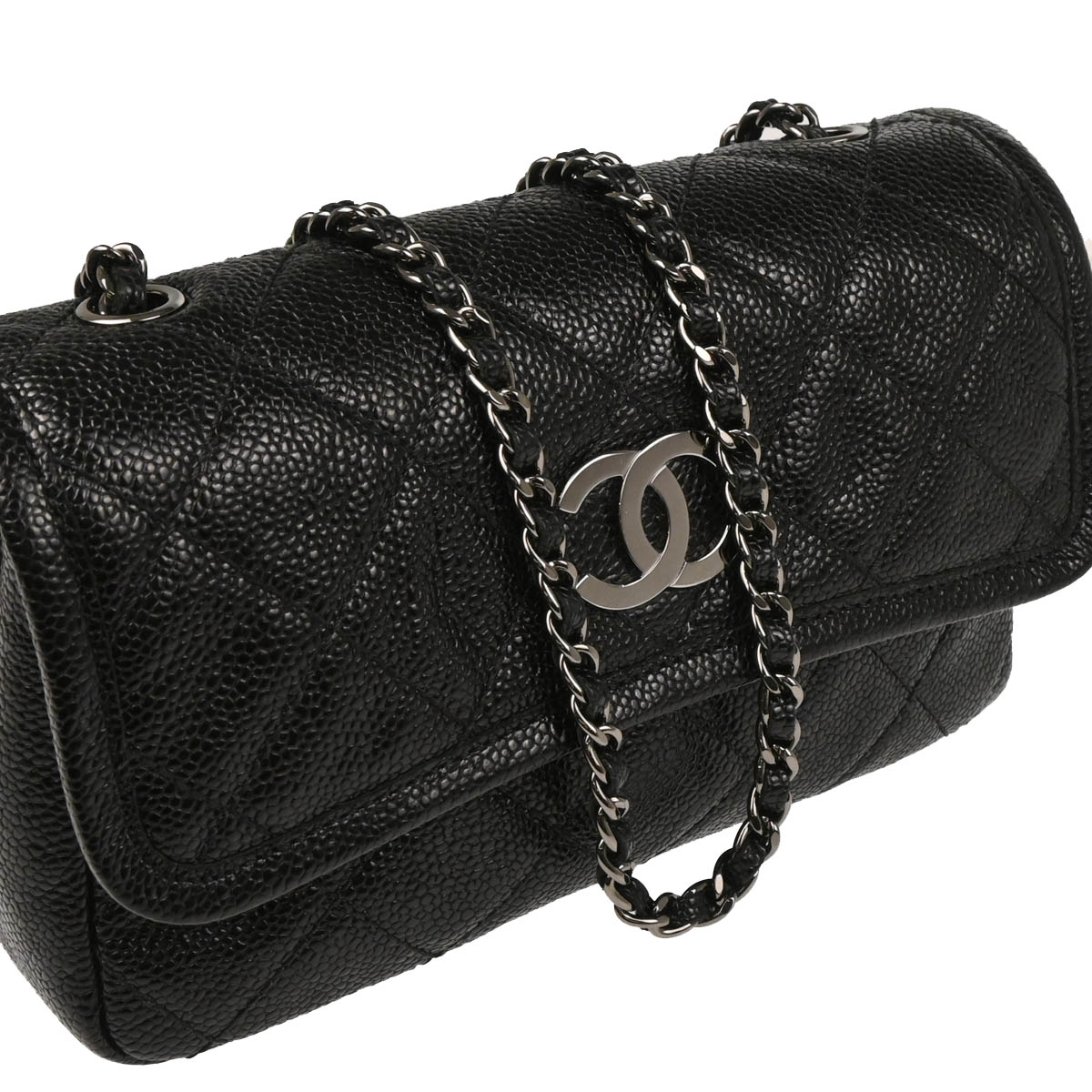Chanel 2014-2015 Black Caviar Shoulder Bag