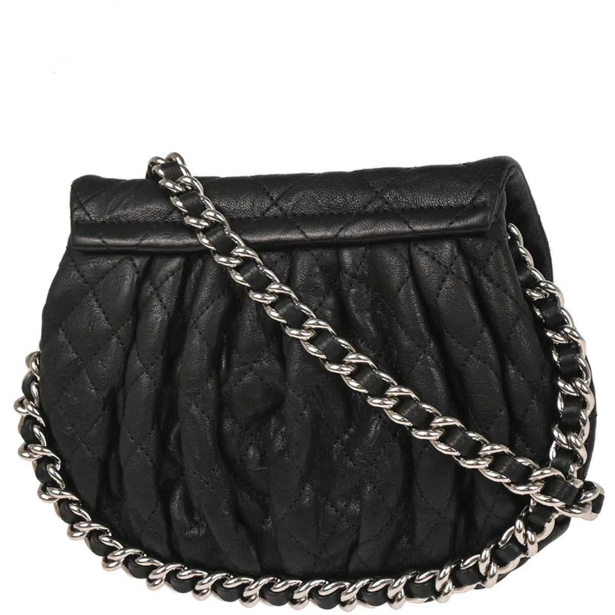 Chanel 2014 Black Calfskin Chain Around Shoulder Bag