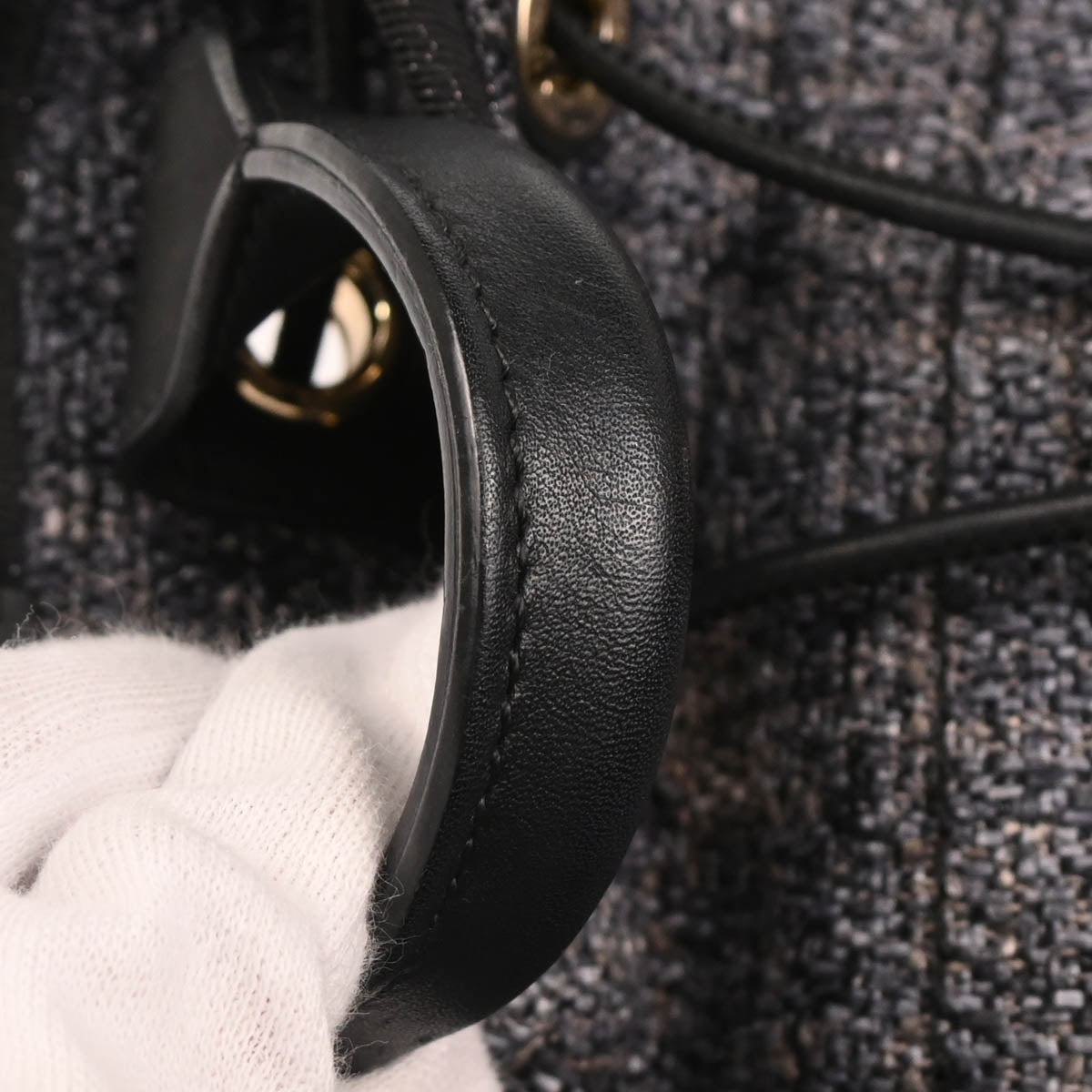 Chanel 2019 Gray Canvas Deauville Bucket Backpack