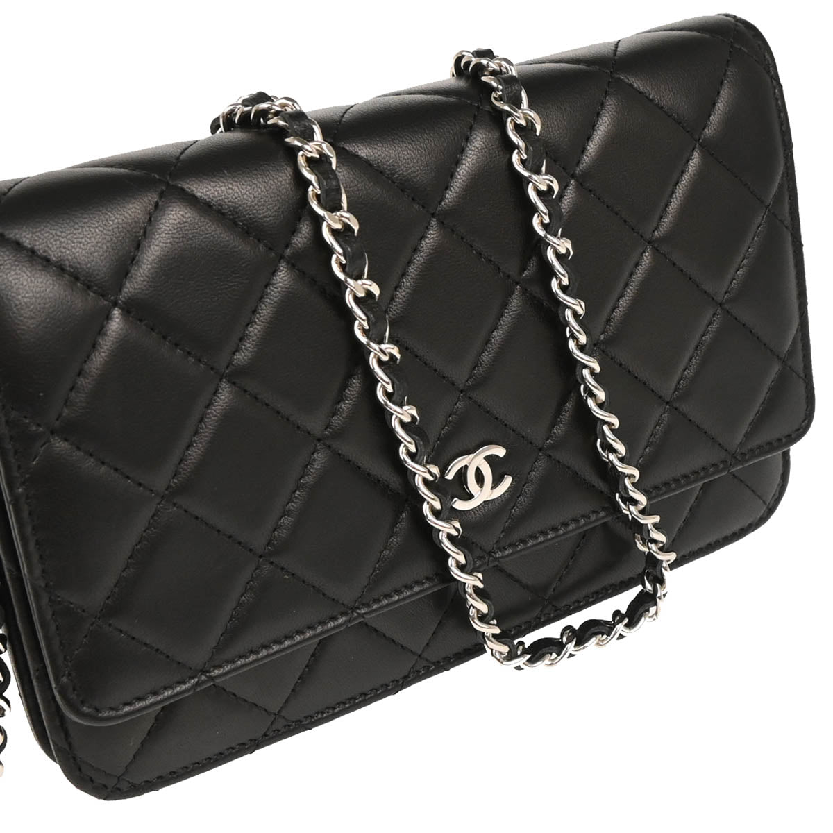 Chanel 2016-2017 Black Lambskin Classic WOC Wallet On Chain