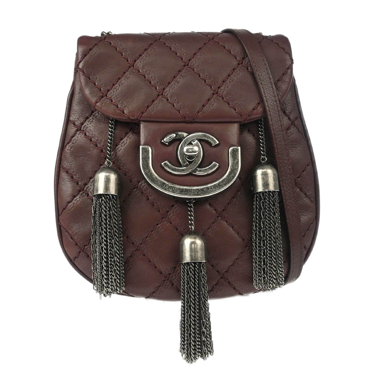 Chanel 2013-2014 Brown Calfskin Coco Sporran Fringe Shoulder Bag