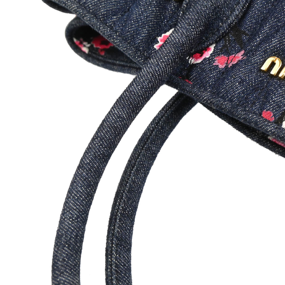 Miu Miu Navy Denim Matelasse 2way Tote Bag