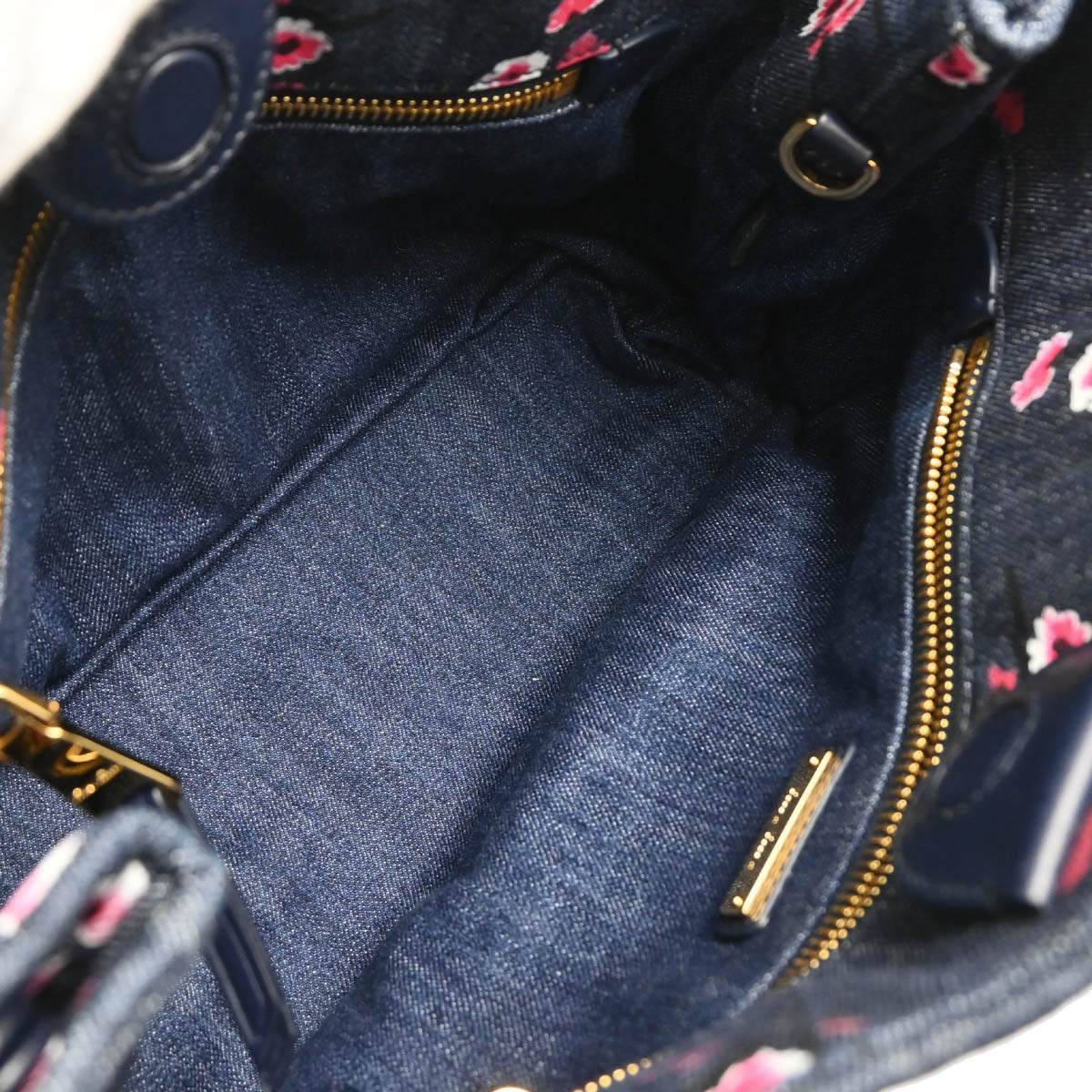 Miu Miu Navy Denim Matelasse 2way Tote Bag