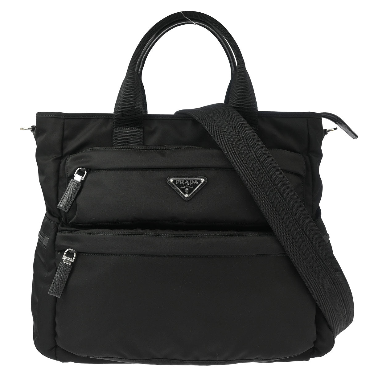 Prada Black Nylon 2way Shoulder Tote Handbag