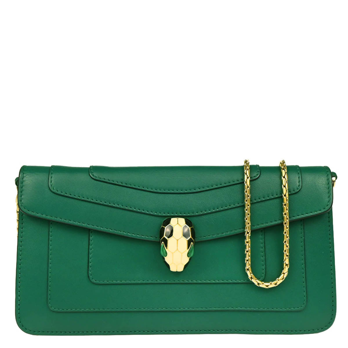Bvlgari Green Calfskin Serpenti Forever Shoulder Bag