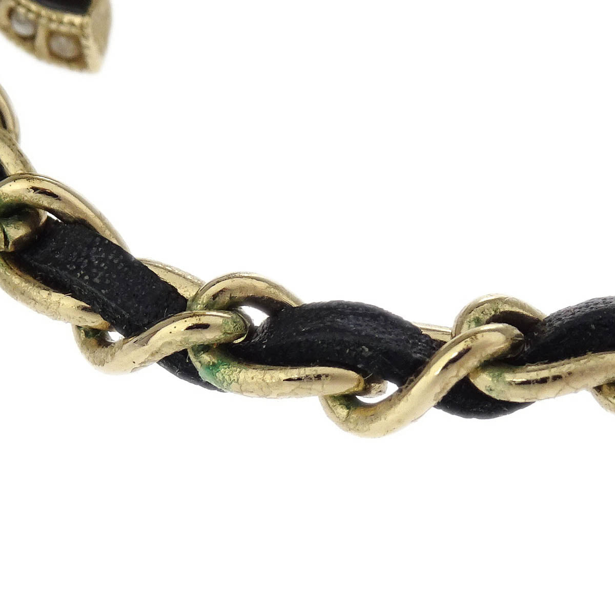 Chanel Dangle Piercing Earrings Costume Pearl CC Gold Black A19S