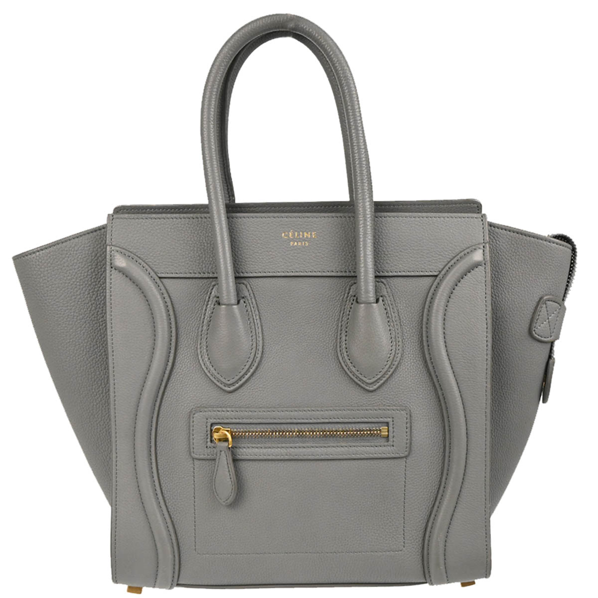 Celine Gray Leather Micro Luggage Tote Bag