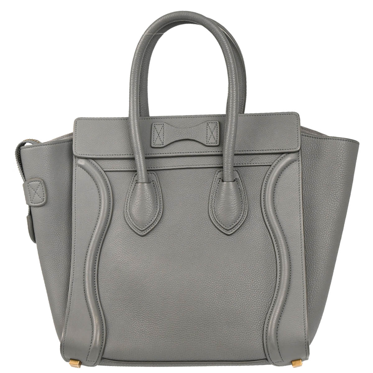 Celine Gray Leather Micro Luggage Tote Bag