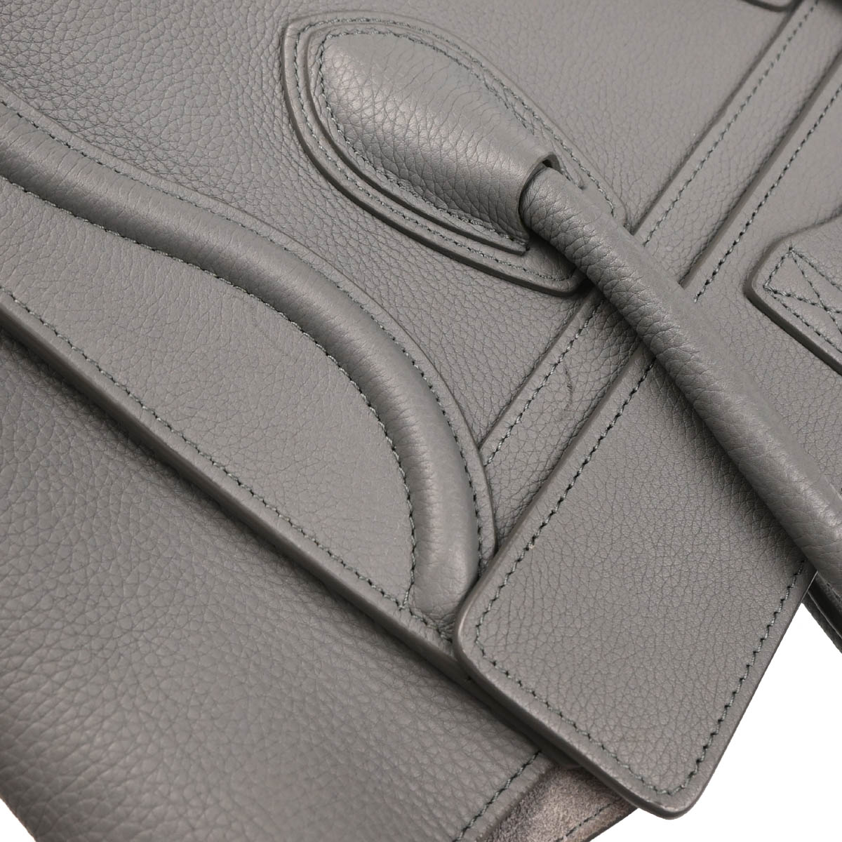 Celine Gray Leather Micro Luggage Tote Bag