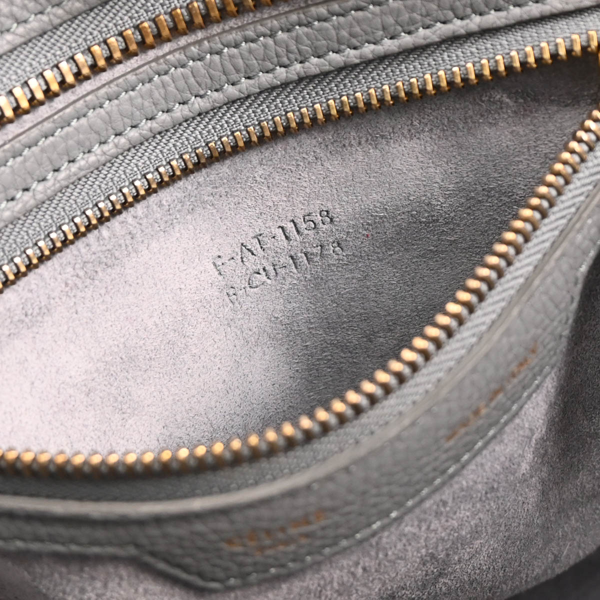 Celine Gray Leather Micro Luggage Tote Bag