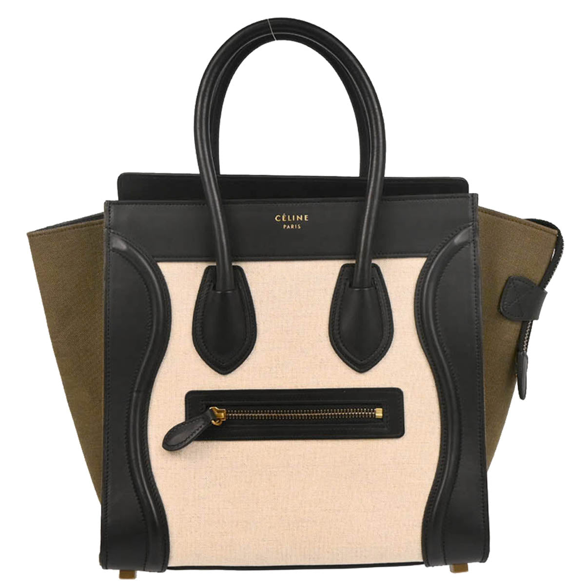 Celine Tricolor Canvas Leather Micro Luggage Tote Bag