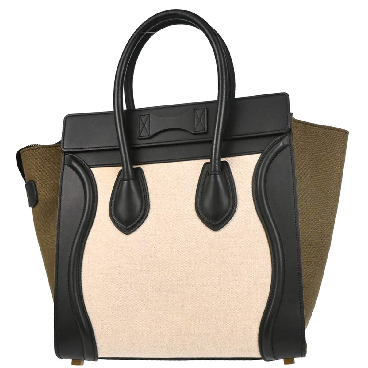 Celine Tricolor Canvas Leather Micro Luggage Tote Bag