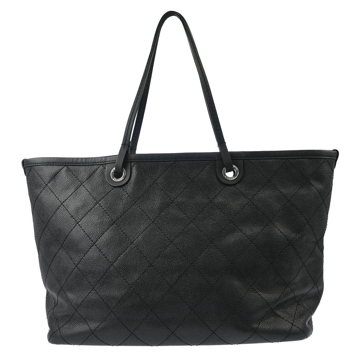 Chanel 2014 Black Caviar Shopping Fever Tote Handbag