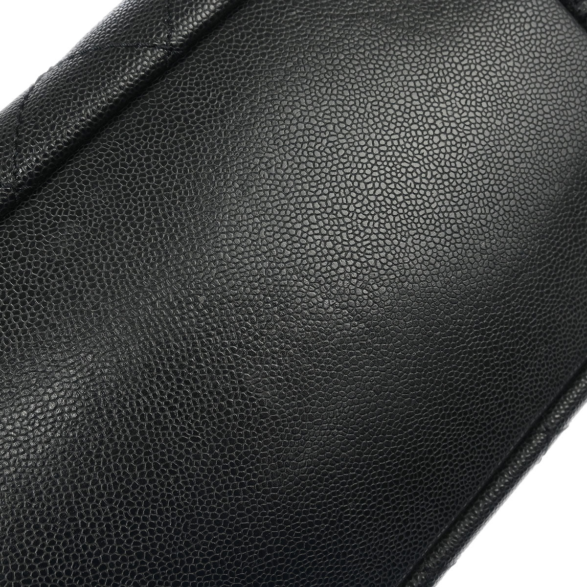 Chanel 2014 Black Caviar Shopping Fever Tote Handbag