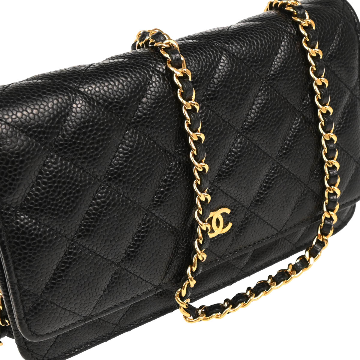 Chanel 2019 Black Caviar Classic WOC Wallet On Chain