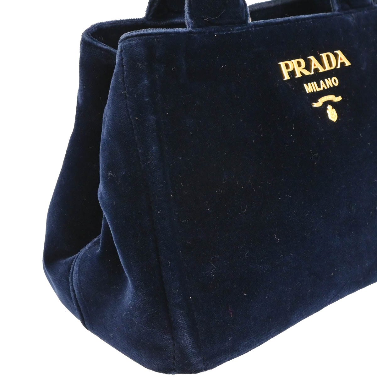 Prada Navy Velvet 2way Tote Handbag