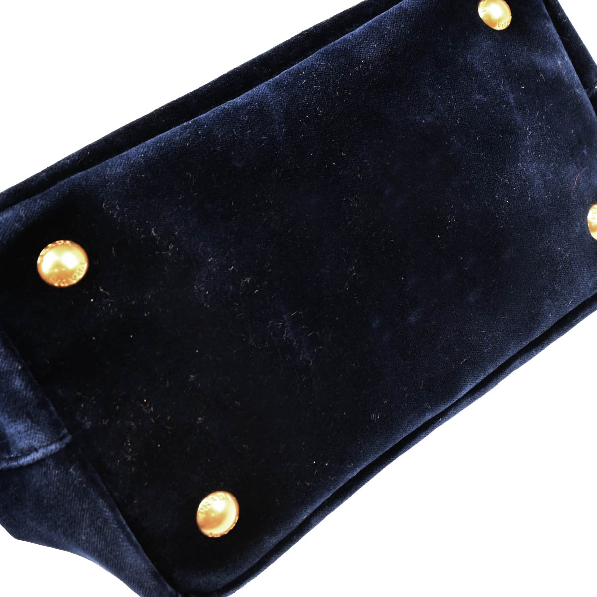 Prada Navy Velvet 2way Tote Handbag