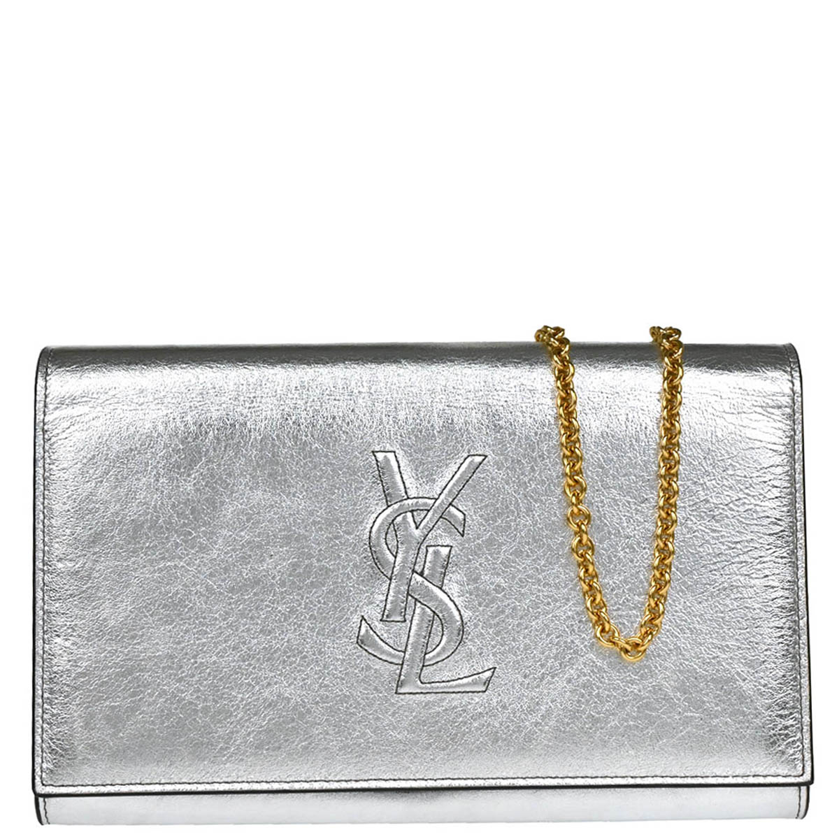 Yves Saint Laurent Metallic Silver Leather Belle de Jour WOC