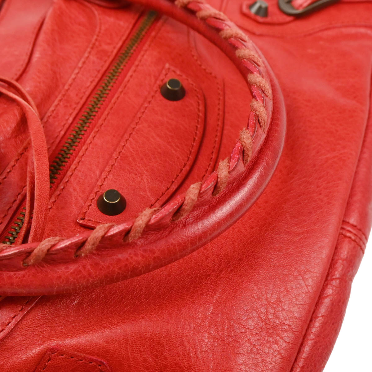 Balenciaga Red Lambskin Classic The First 2way Shoulder Handbag