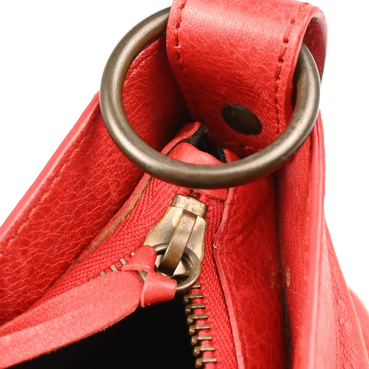 Balenciaga Red Lambskin Classic The First 2way Shoulder Handbag