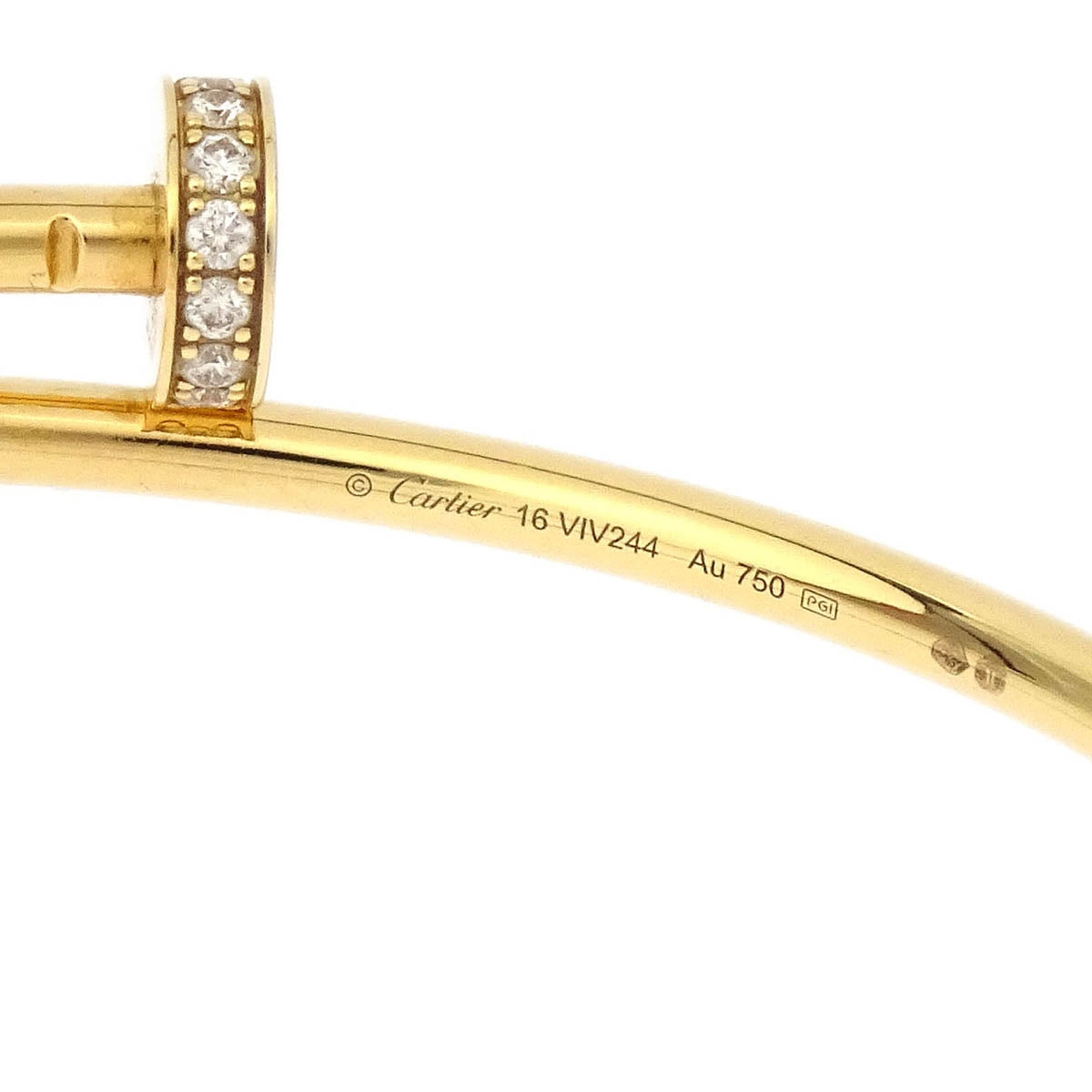 Cartier Juste Un Clou Bracelet Bangle Au750 Diamond #16 Small Model