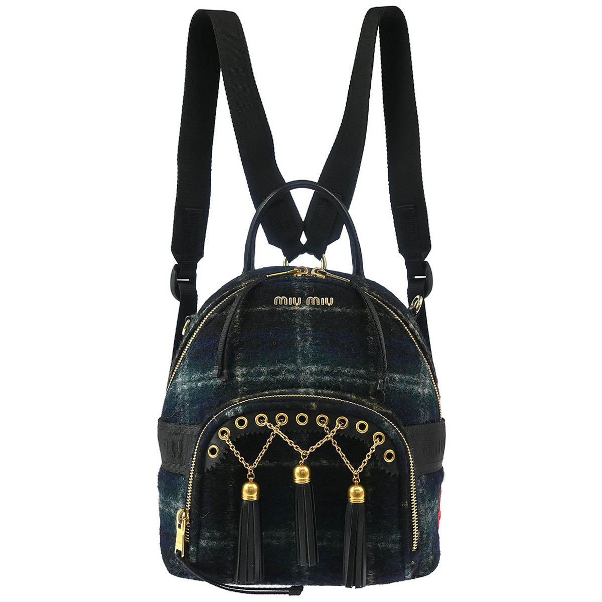Miu Miu Dark Green Wool 2way Backpack