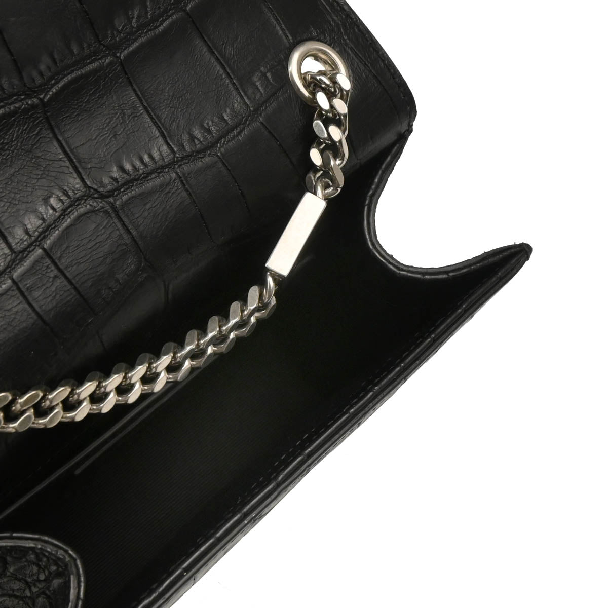 Saint Laurent Black Embossed Leather Kate Shoulder Bag