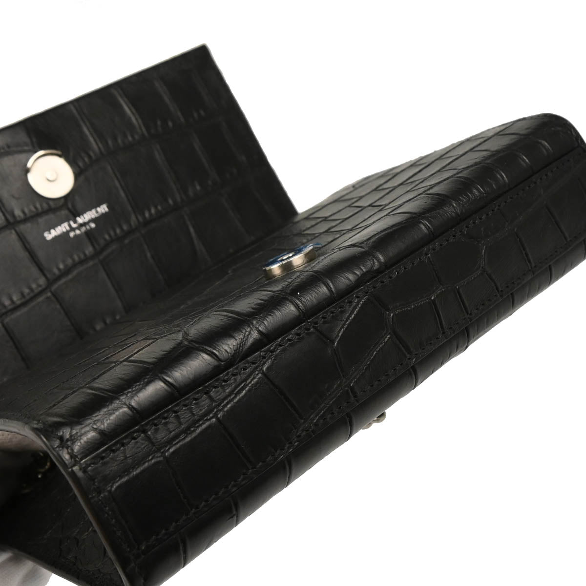 Saint Laurent Black Embossed Leather Kate Shoulder Bag