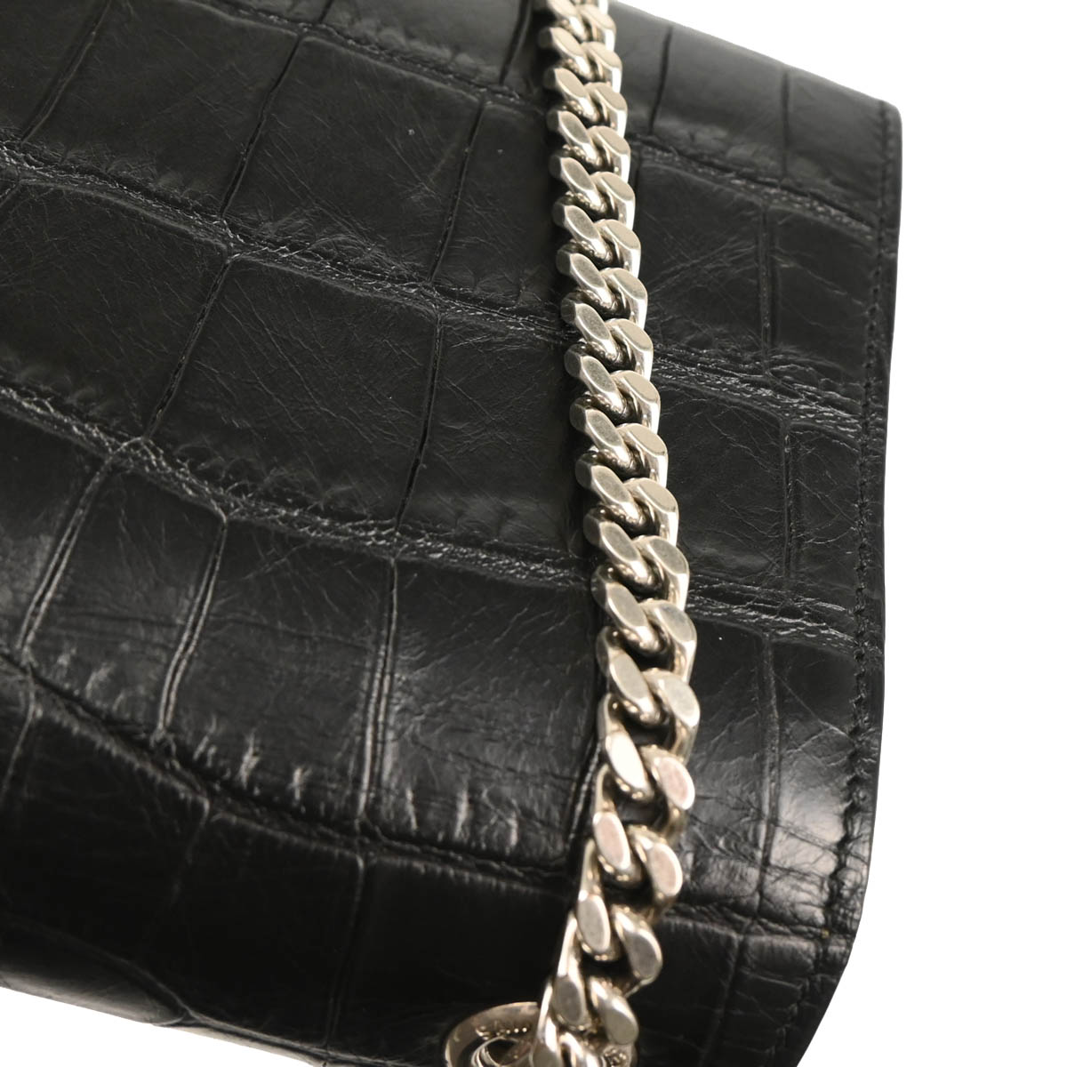 Saint Laurent Black Embossed Leather Kate Shoulder Bag