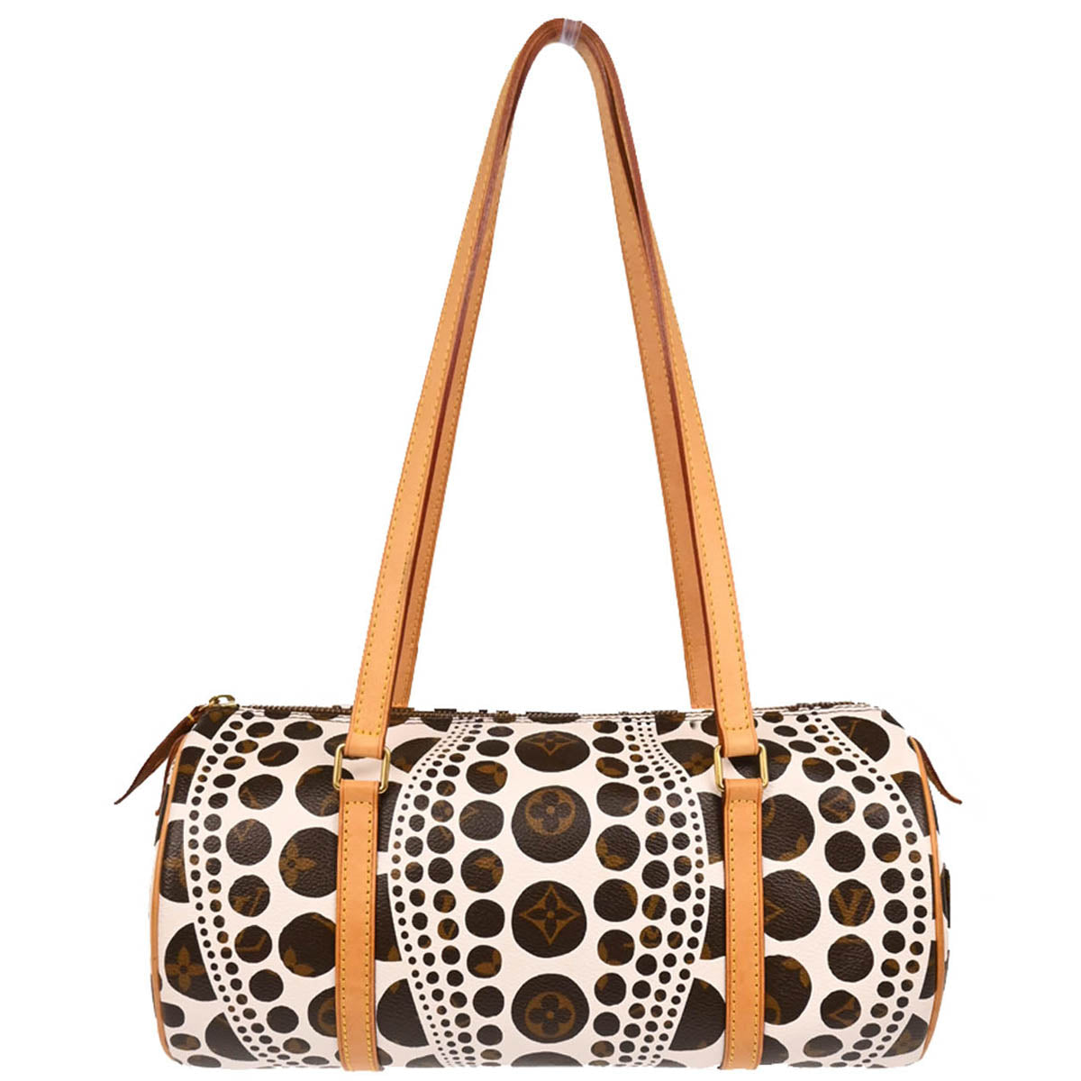 Louis Vuitton 2012 White Pumpkin Dot Papillon 30 Handbag M40687