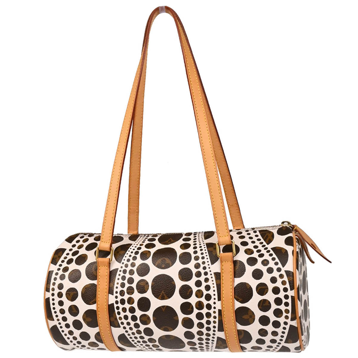 Louis Vuitton 2012 White Pumpkin Dot Papillon 30 Handbag M40687