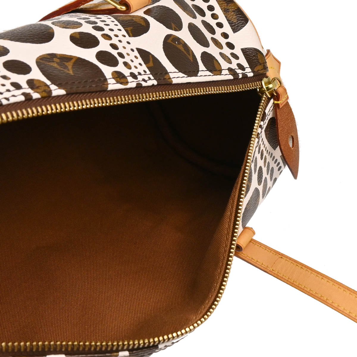 Louis Vuitton 2012 White Pumpkin Dot Papillon 30 Handbag M40687