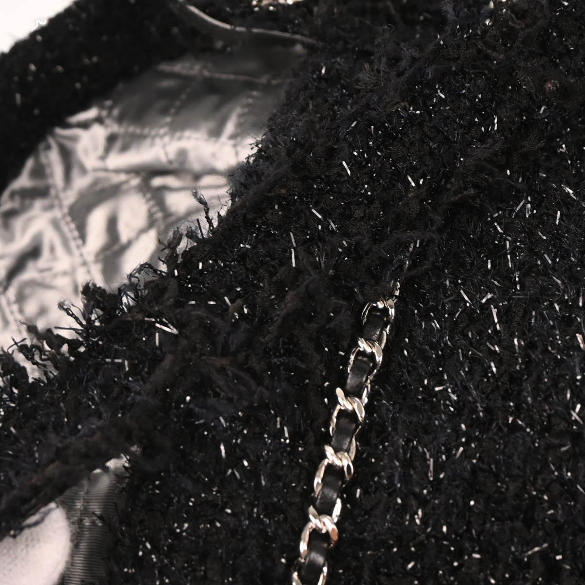 Chanel 2017-2018 Black Tweed Rocket Shoulder Tote Bag