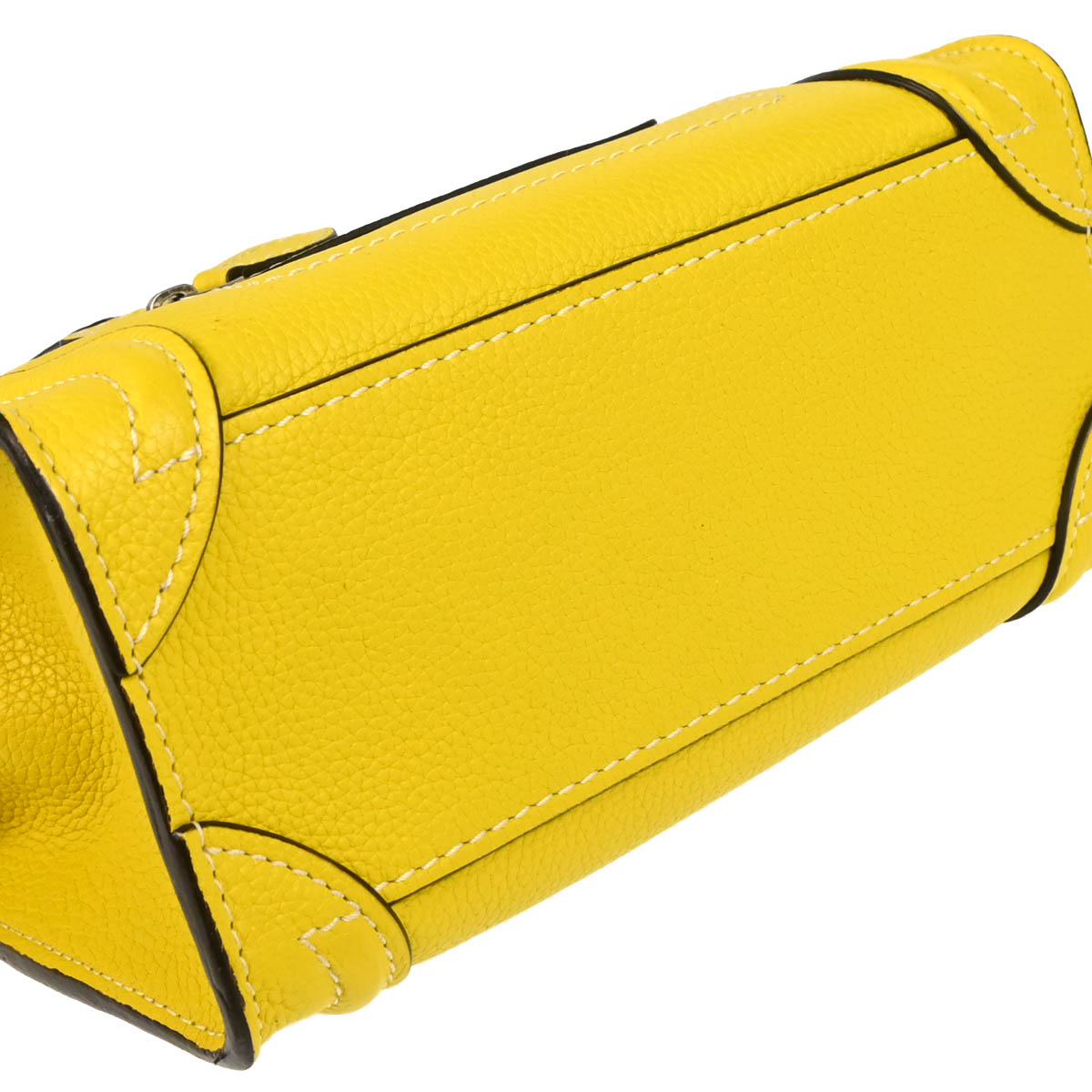 Celine Yellow Leather Nano Luggage Tote Bag