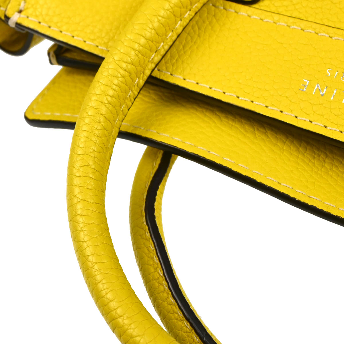 Celine Yellow Leather Nano Luggage Tote Bag