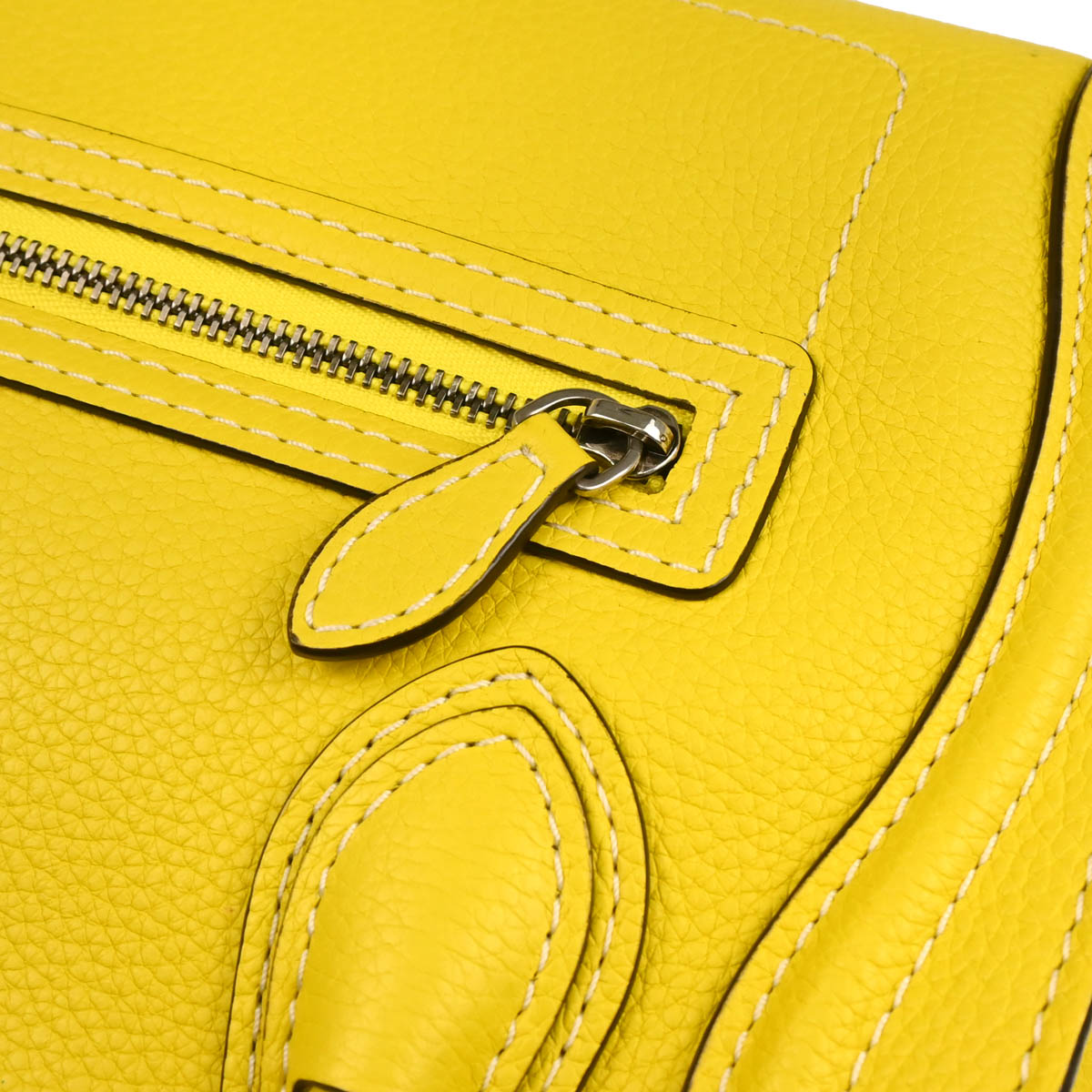 Celine Yellow Leather Nano Luggage Tote Bag
