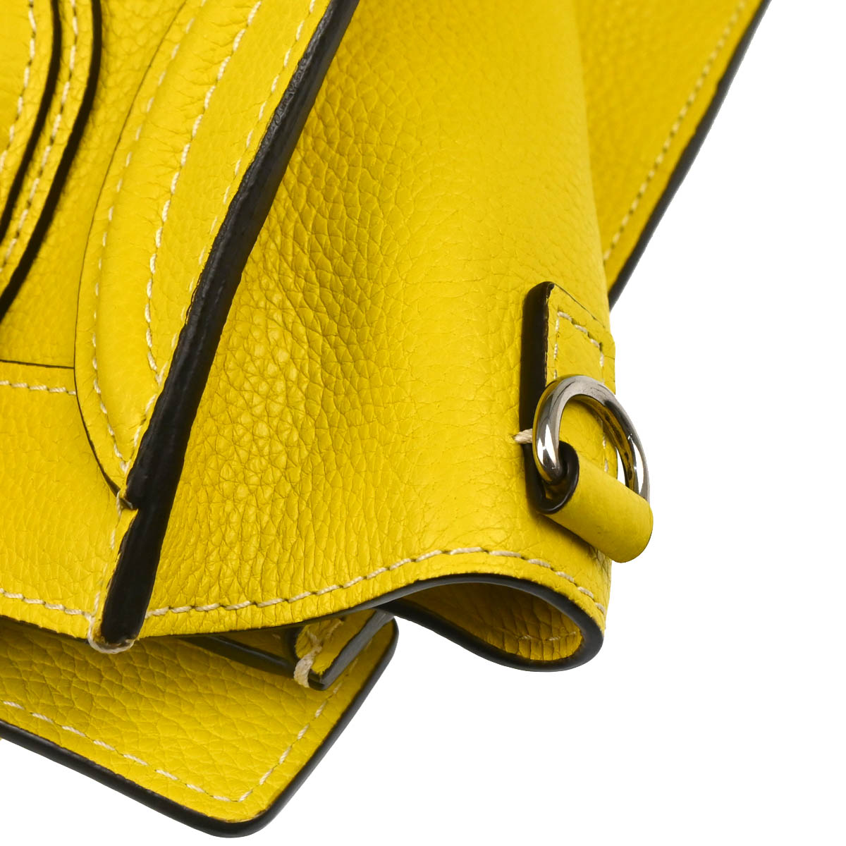 Celine Yellow Leather Nano Luggage Tote Bag